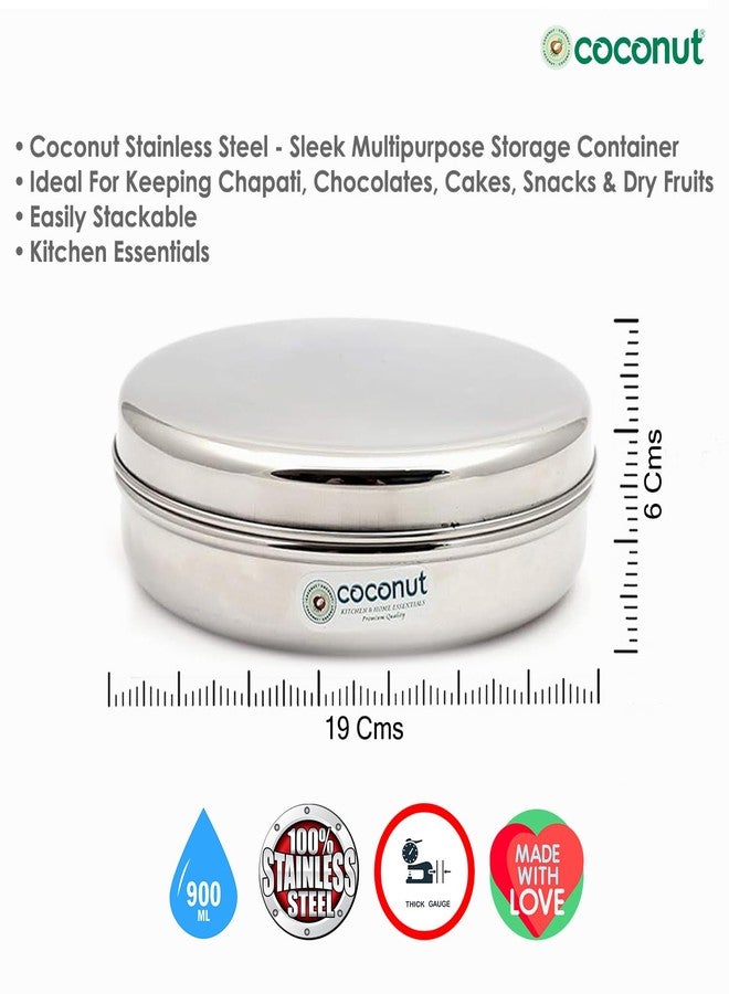 coconut Stainless Steel - Sleek Multipurpose Storage Container | Ideal For Chapati, Paratha, Chocolate, Cake, Snacks & Dry Fruits | Easily Stackable | Must Have Kitchen Essentials - Image 4